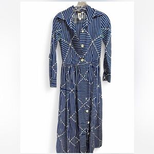 Marimekko Vintage Long Midi Button Up women’s dress retro size 6